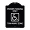 Signmission Accessible Permit Parking Tow-Away Zone W/ Heavy-Gauge Aluminum Sign, 24" x 18", BW-1824-24354 A-DES-BW-1824-24354 - alternate 1